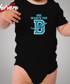 She Wants The D Miami Football Fan Cozy Baby Onesies