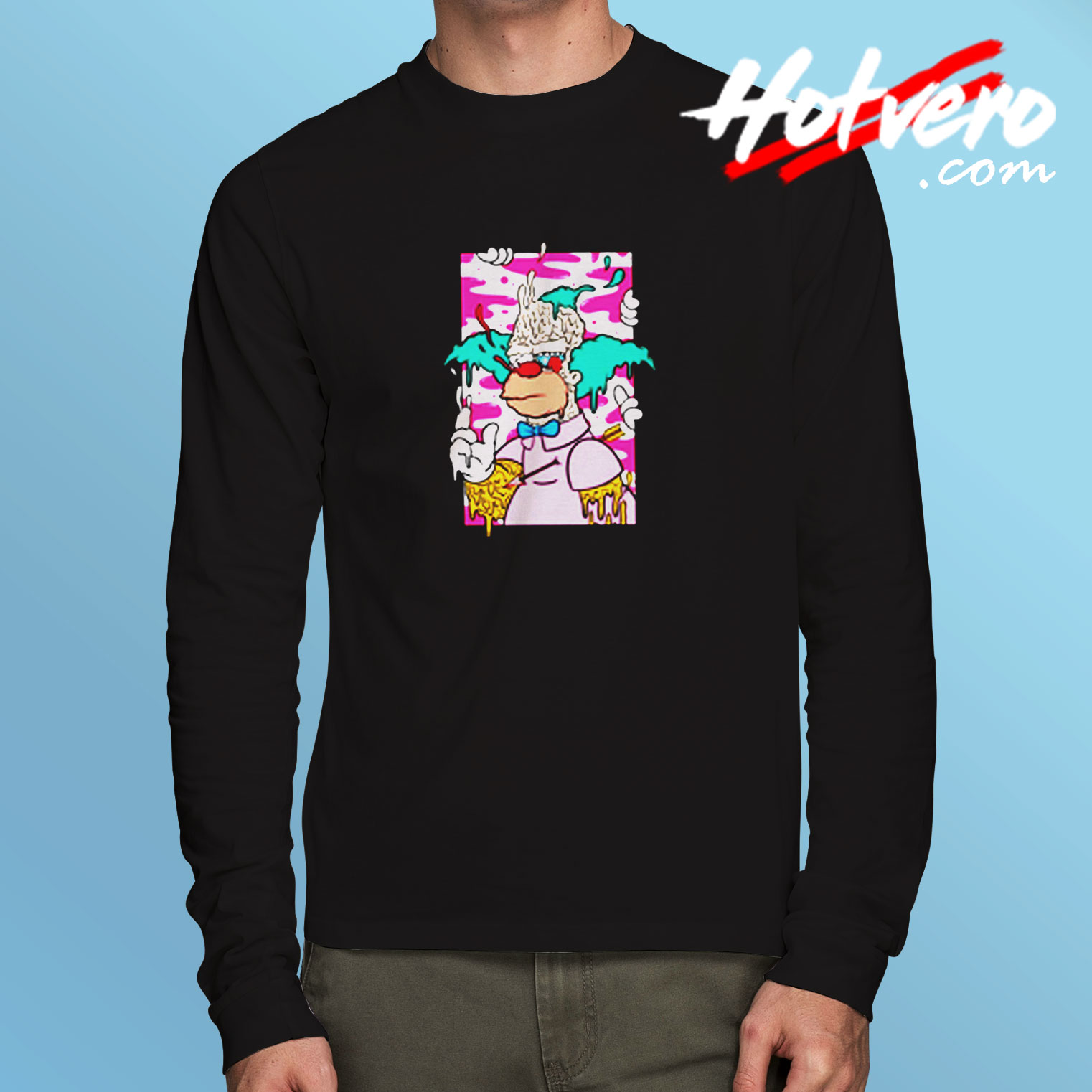 Simpsons Krusty The Clown With An Arrow Long Sleeve T shirt
