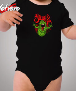 Slimer Ghostbusters Heavy Metal Parody Cozy Baby Onesies