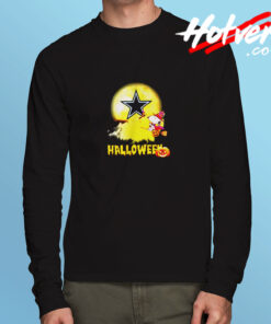 Snoopy Halloween Flying Dallas Cowboys Long Sleeve T shirt