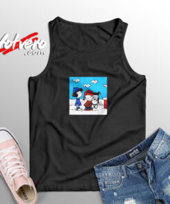 Snoopy Peanuts Santa Claus Christmas Cartoon Aesthetic Sleeveless Shirt