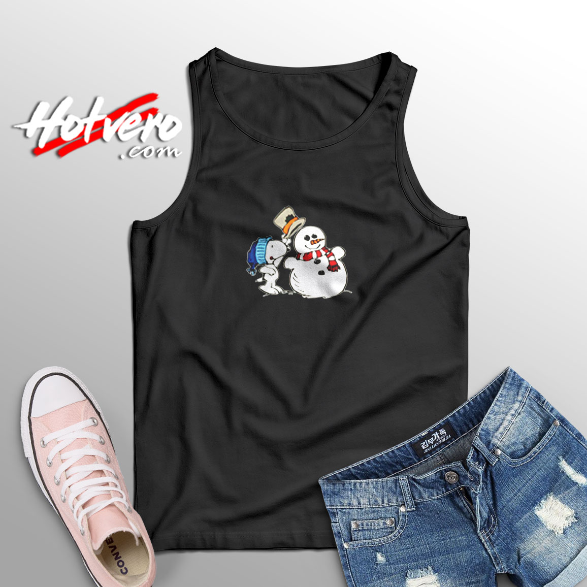 Snoopy Peanuts Snowman Christmas Aesthetic Sleeveless Shirt