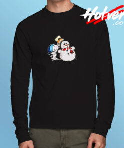 Snoopy Peanuts Snowman Christmas Long Sleeve T shirt