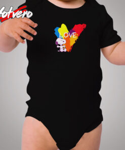 Snoopy Rainbow Love Cozy Baby Onesies