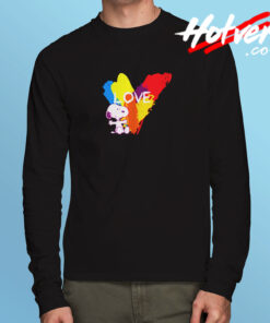 Snoopy Rainbow Love Long Sleeve T shirt