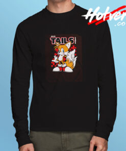 Sonic Miles Tails Prower Charcoal Long Sleeve T shirt