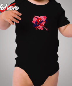 Spiderman Heart And Flower Cozy Baby Onesies