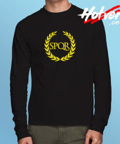 Spqr Shirt Purple I Senatus Populus Que Long Sleeve T shirt