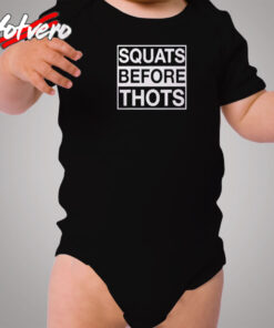 Squats Before Thots Cozy Baby Onesies