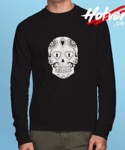 Sugar Skull Dolman Vintage Long Sleeve T shirt