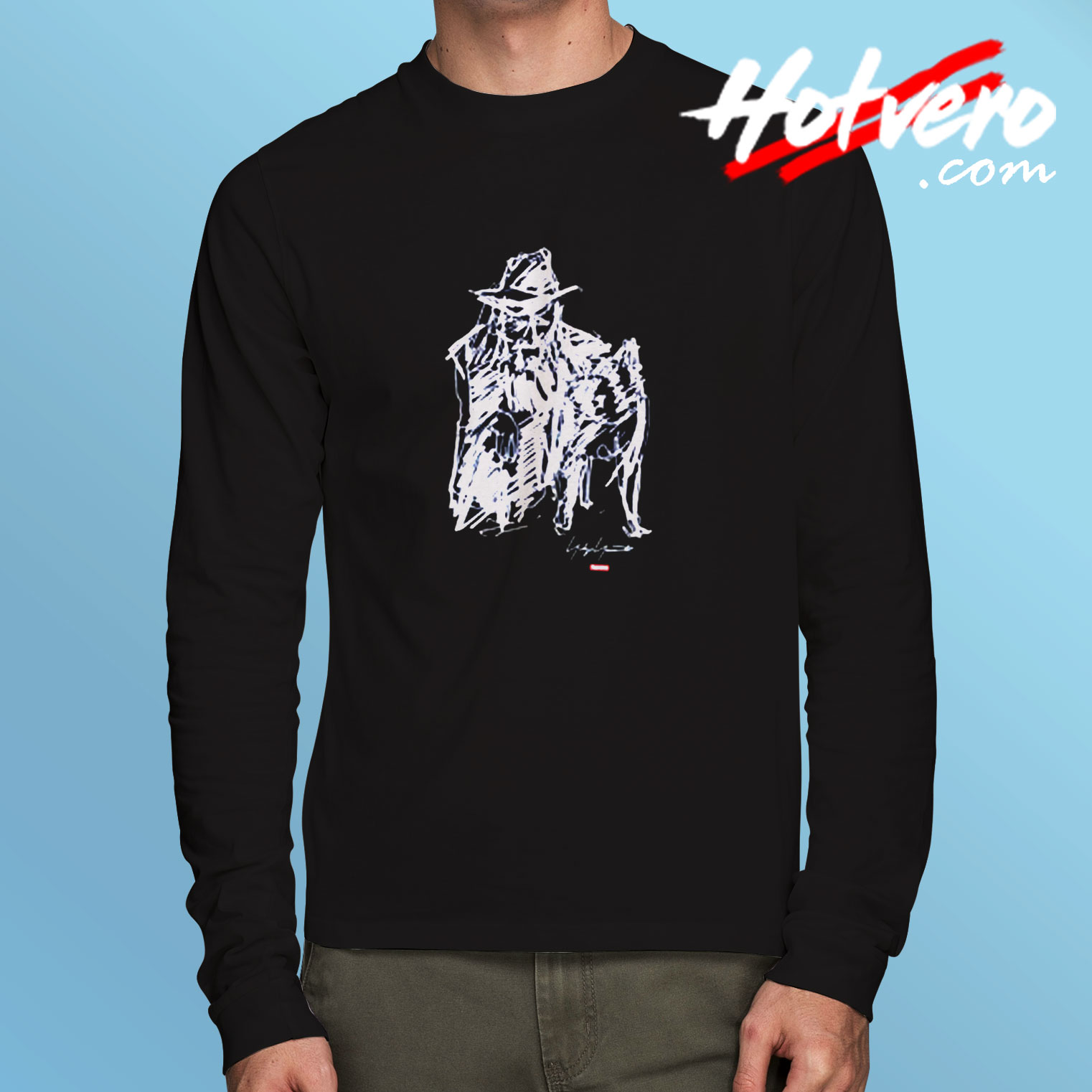 Supreme X Yohji Yamamoto Scribble Portrait Long Sleeve T shirt