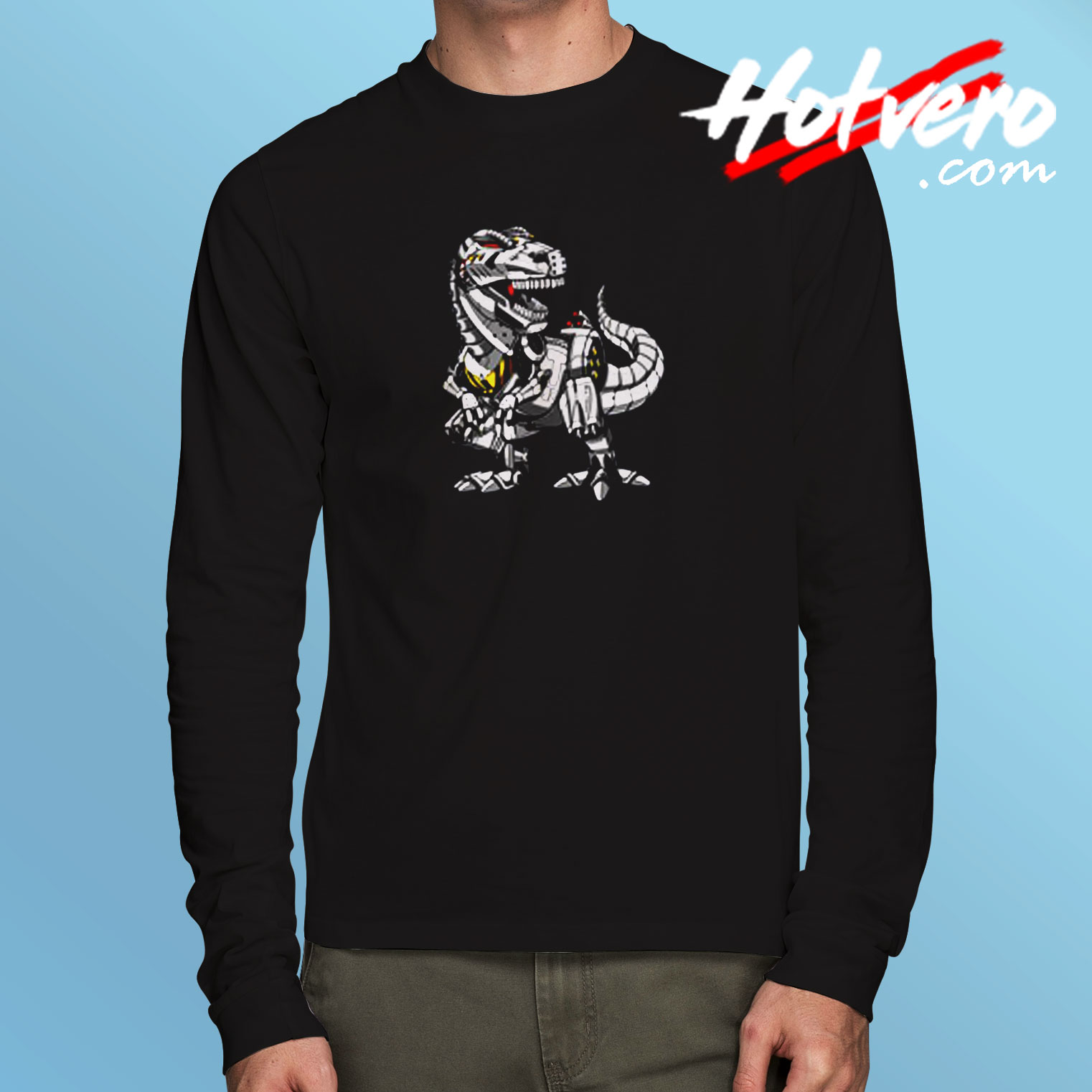 T Rex Dinosaur Robot Long Sleeve T shirt