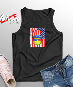 Tennis Ball American Flag Aesthetic Sleeveless Shirt
