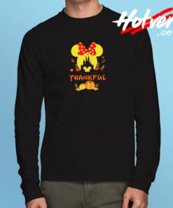 Thanksgiving Minnie Head With Black Castle Pumpkin Long Sleeve T shirt