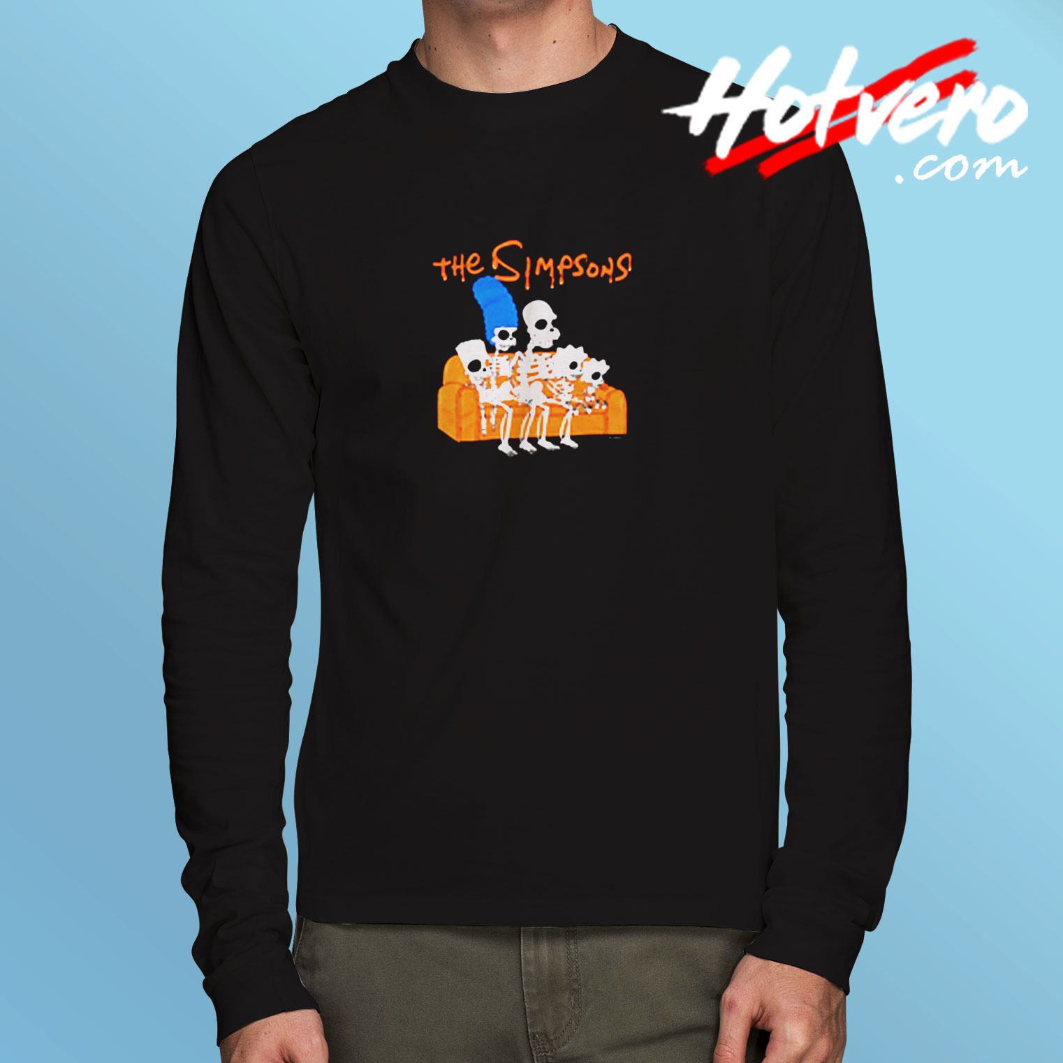 The Family Simpsons Skeleton Long Sleeve T shirt