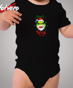 The Grinch Face Mask Christmas Funny Cozy Baby Onesies