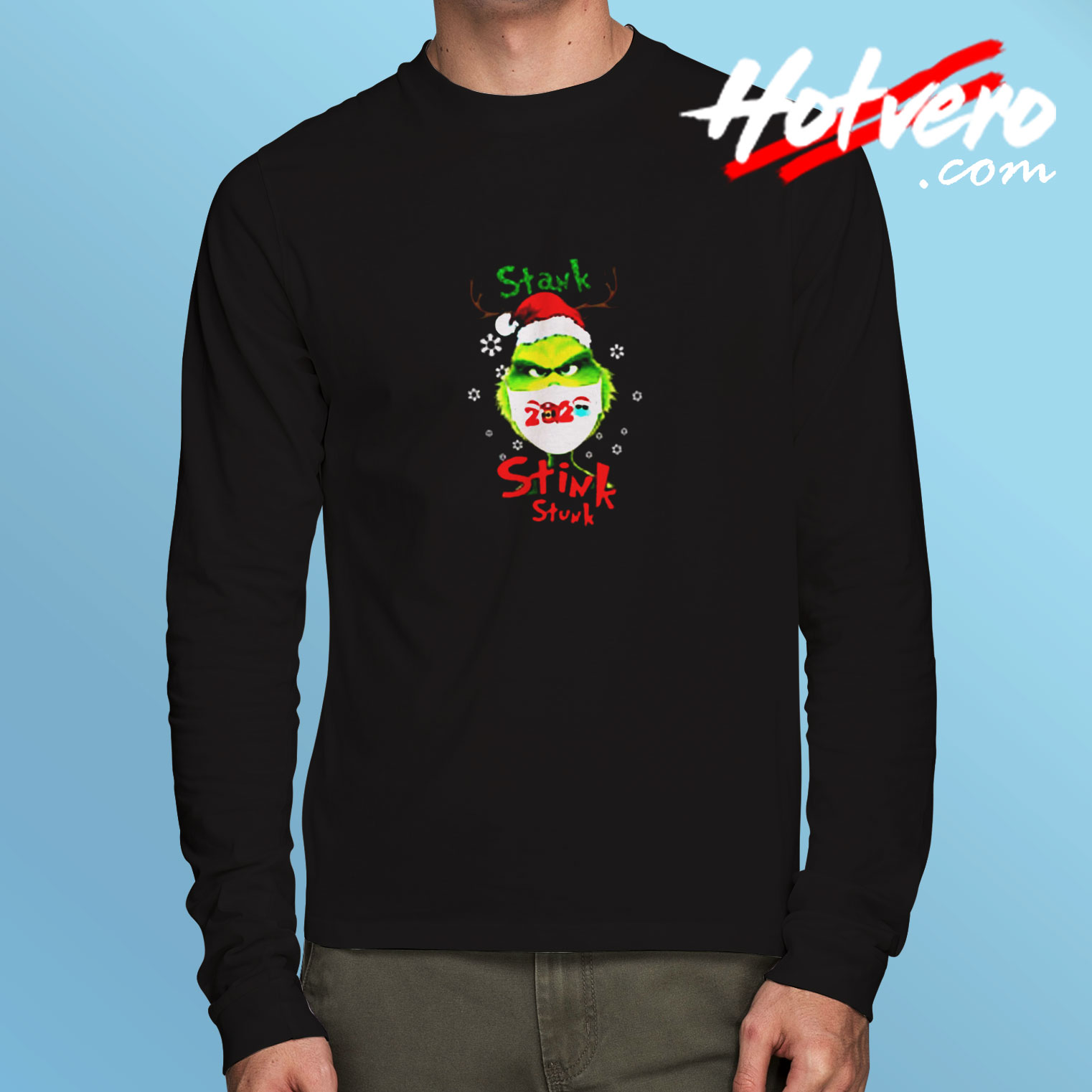 The Grinch Face Mask Christmas Funny Long Sleeve T shirt