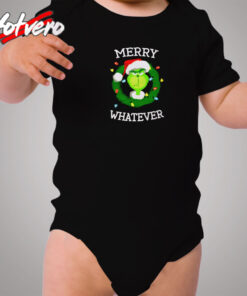 The Grinch Merry Whatever Merry Christmas Cozy Baby Onesies