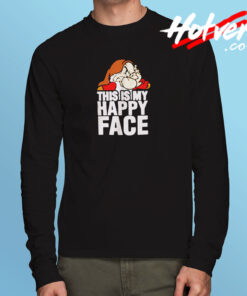 This Is My Happy Face Disney Grumpy Long Sleeve T shirt