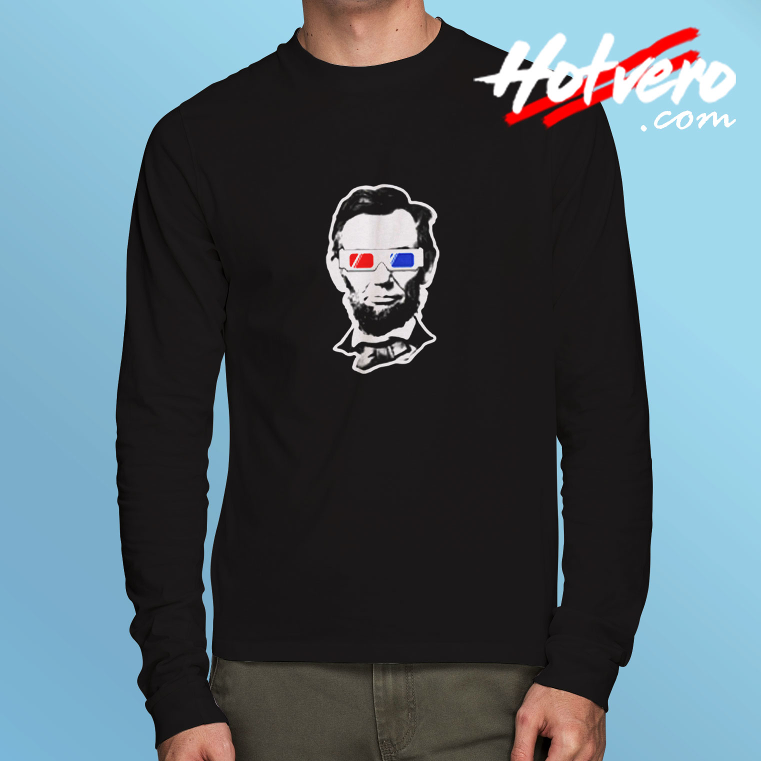 Threadrock Abraham Lincoln 3d Glasses Long Sleeve T shirt