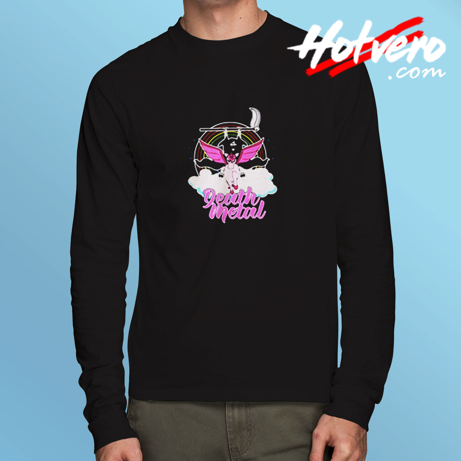 Unicorn Rainbow Kawaii Music Funny Humor Long Sleeve T shirt