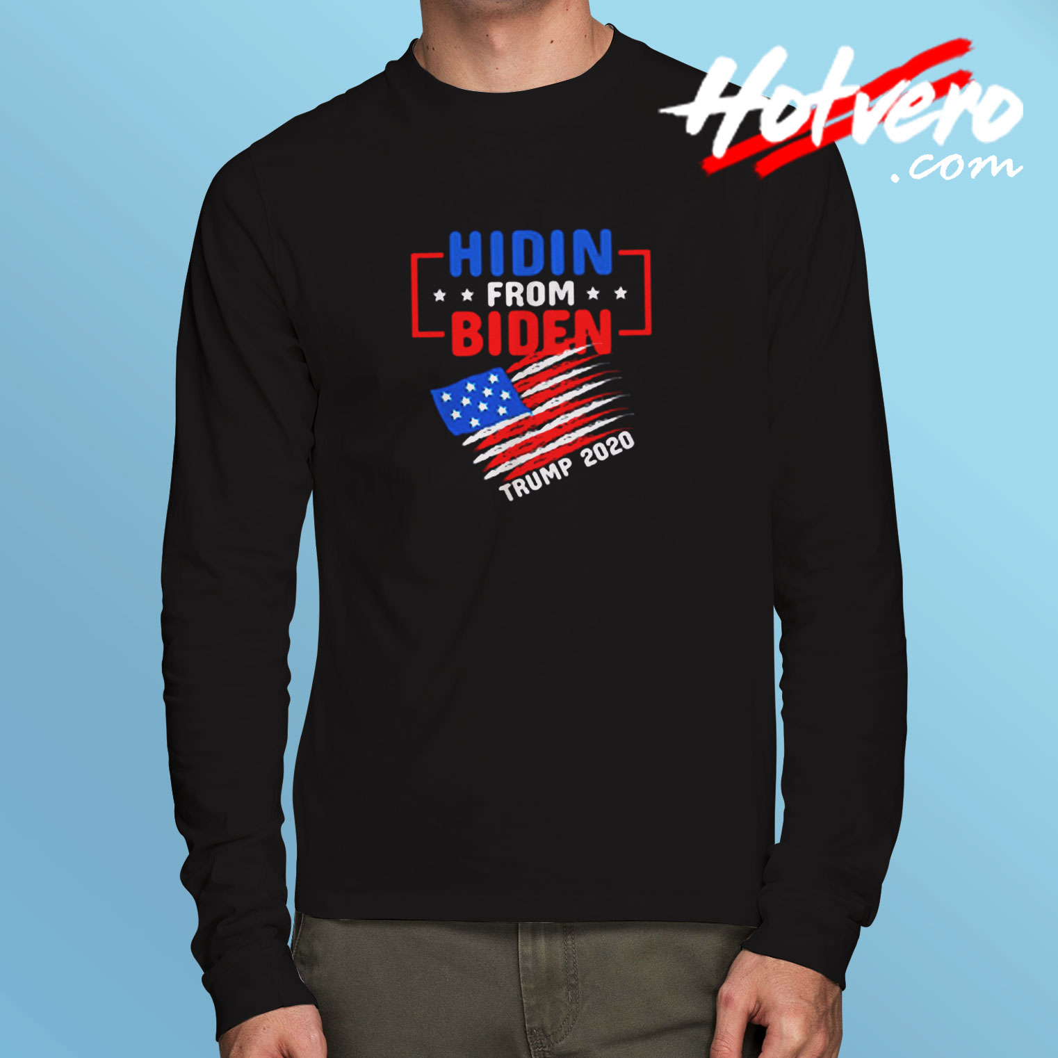 Usa Flag Trump 2020 Anti Joe Biden Pullover Long Sleeve T shirt