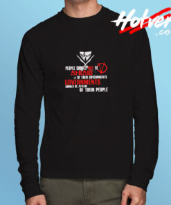 V For Vendetta Fawkes Mask Political Long Sleeve T shirt