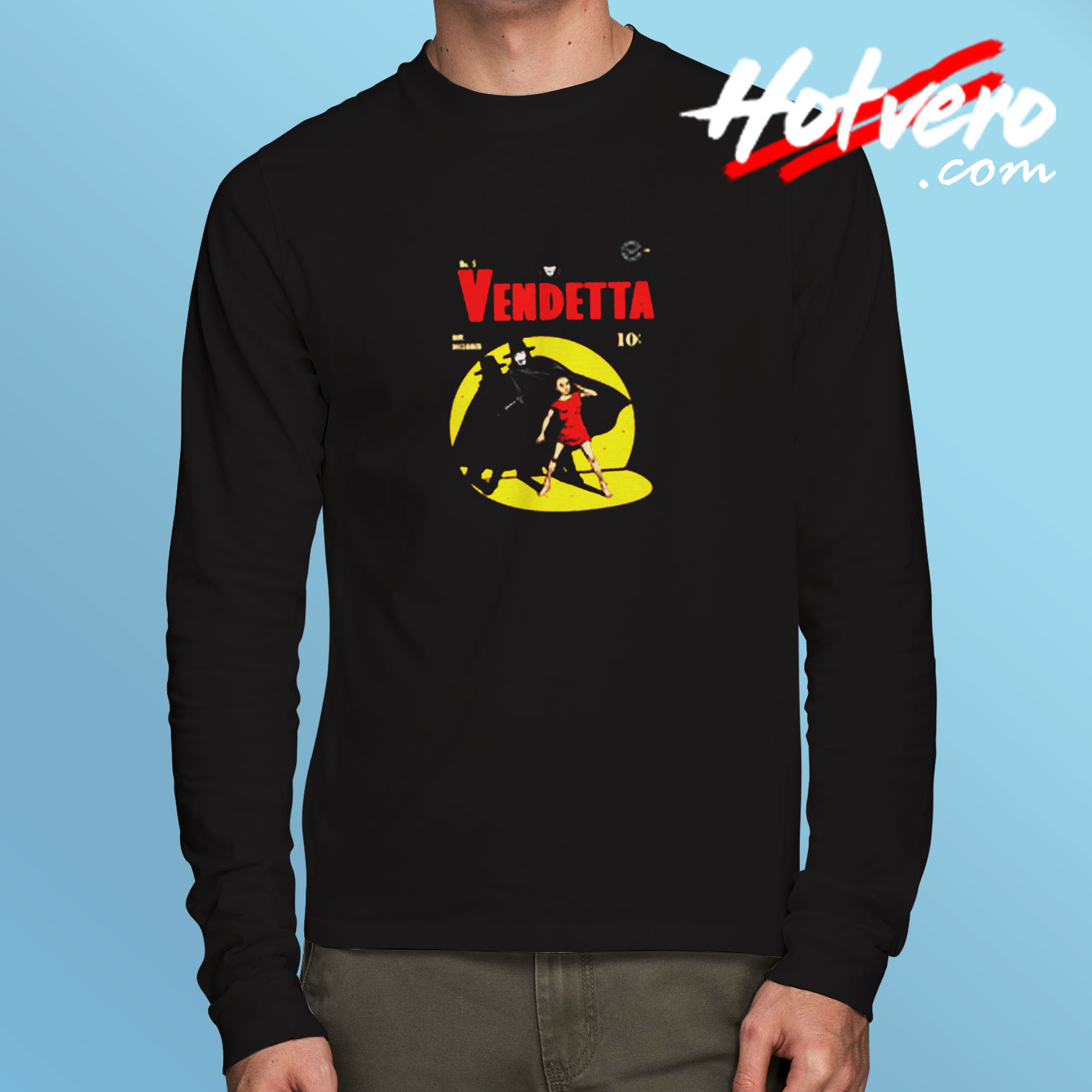 V For Vendetta Warrior Gotham Parody Long Sleeve T shirt