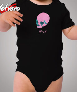Vaporwave Pink Skull Cozy Baby Onesies