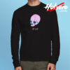 Vaporwave Pink Skull Long Sleeve T shirt