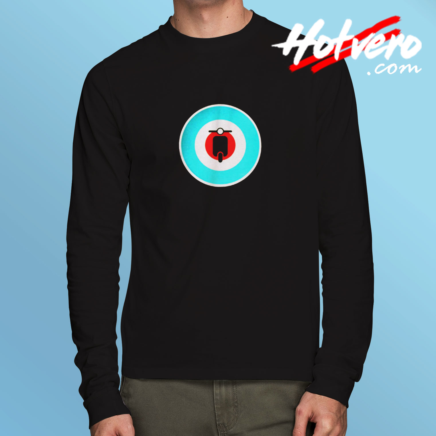 Vespa Logo Moped Retro Long Sleeve T shirt