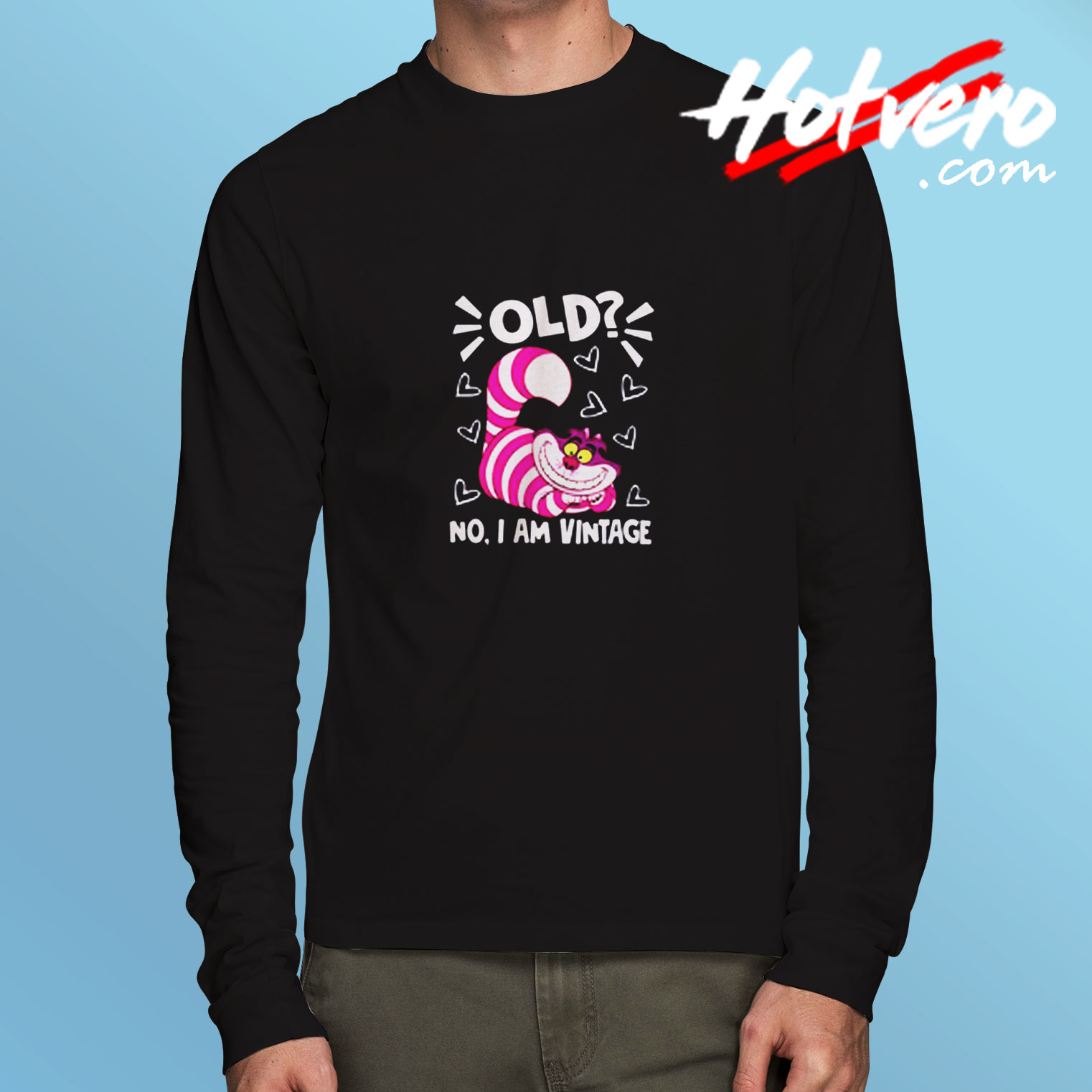 Vintage Cheshire Cat Wonderland Halloween Long Sleeve T shirt