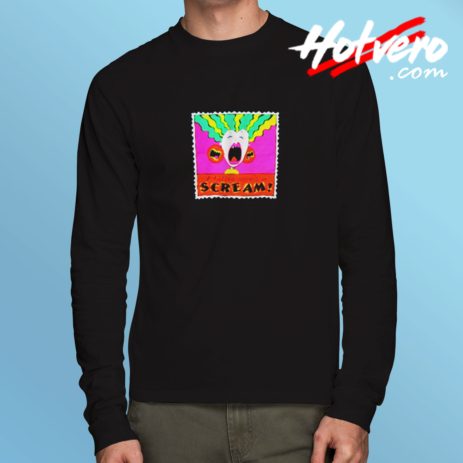 Vintage Halloween’s A Scream Retro Long Sleeve T shirt