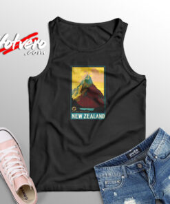 Vintage New Zealand Mitre Peak Mountain Aesthetic Sleeveless Shirt