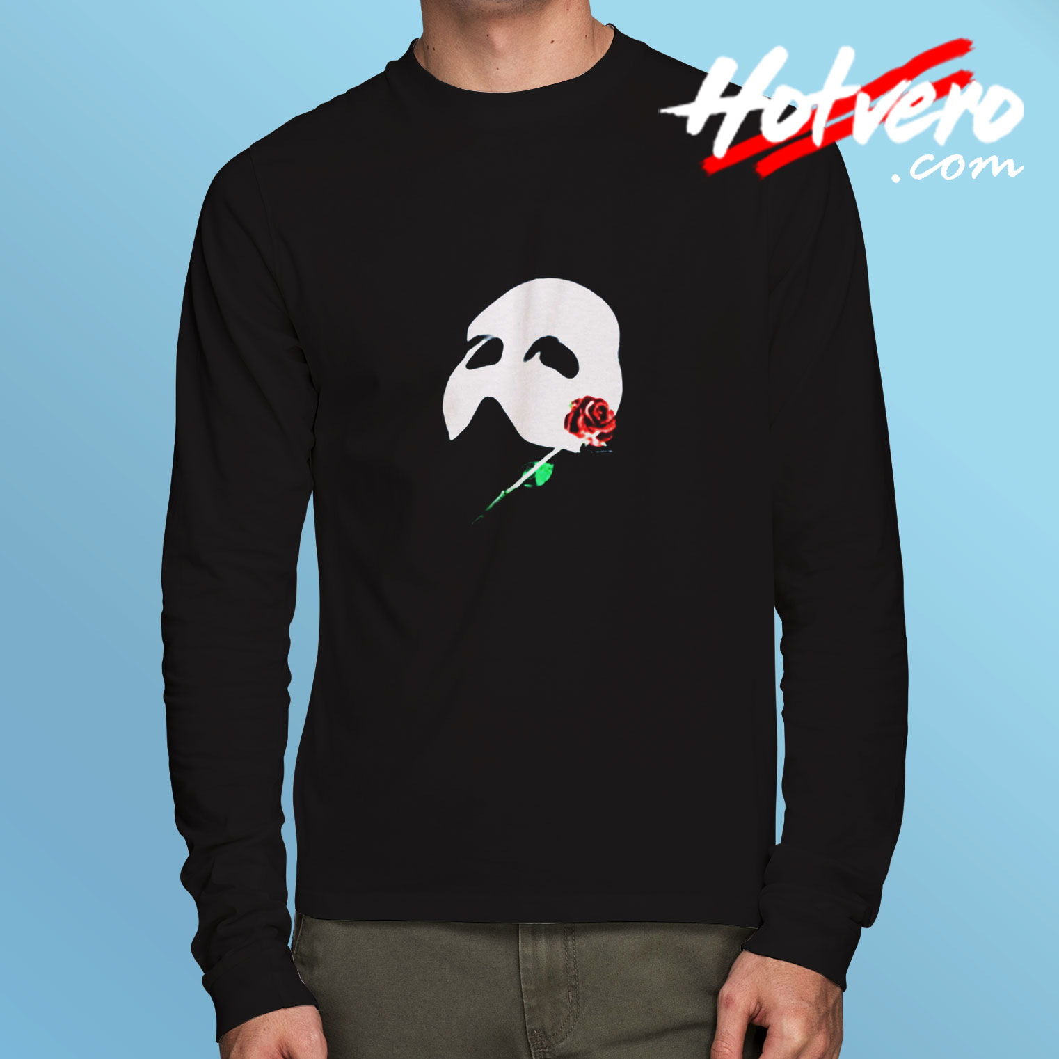 Vintage Phantom Of The Opera Mask 1986 Glow In Dark Long Sleeve T shirt