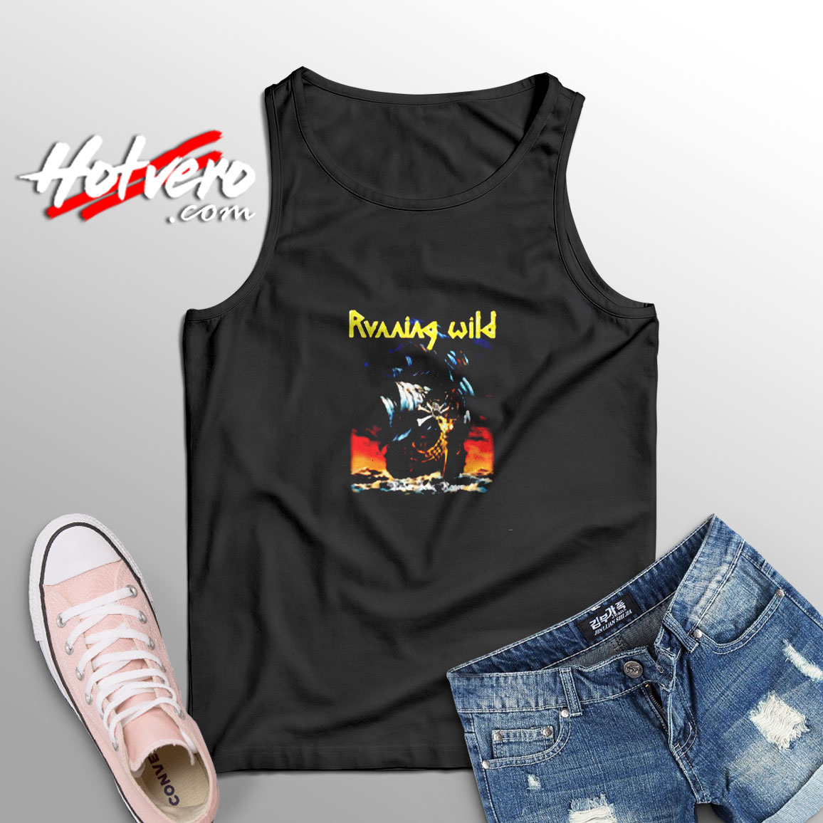 Vintage Running Wild Under Jolly Roger Aesthetic Sleeveless Shirt