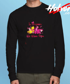Winnie The Pooh Friends In October We Wear Pink Long Sleeve T shirt