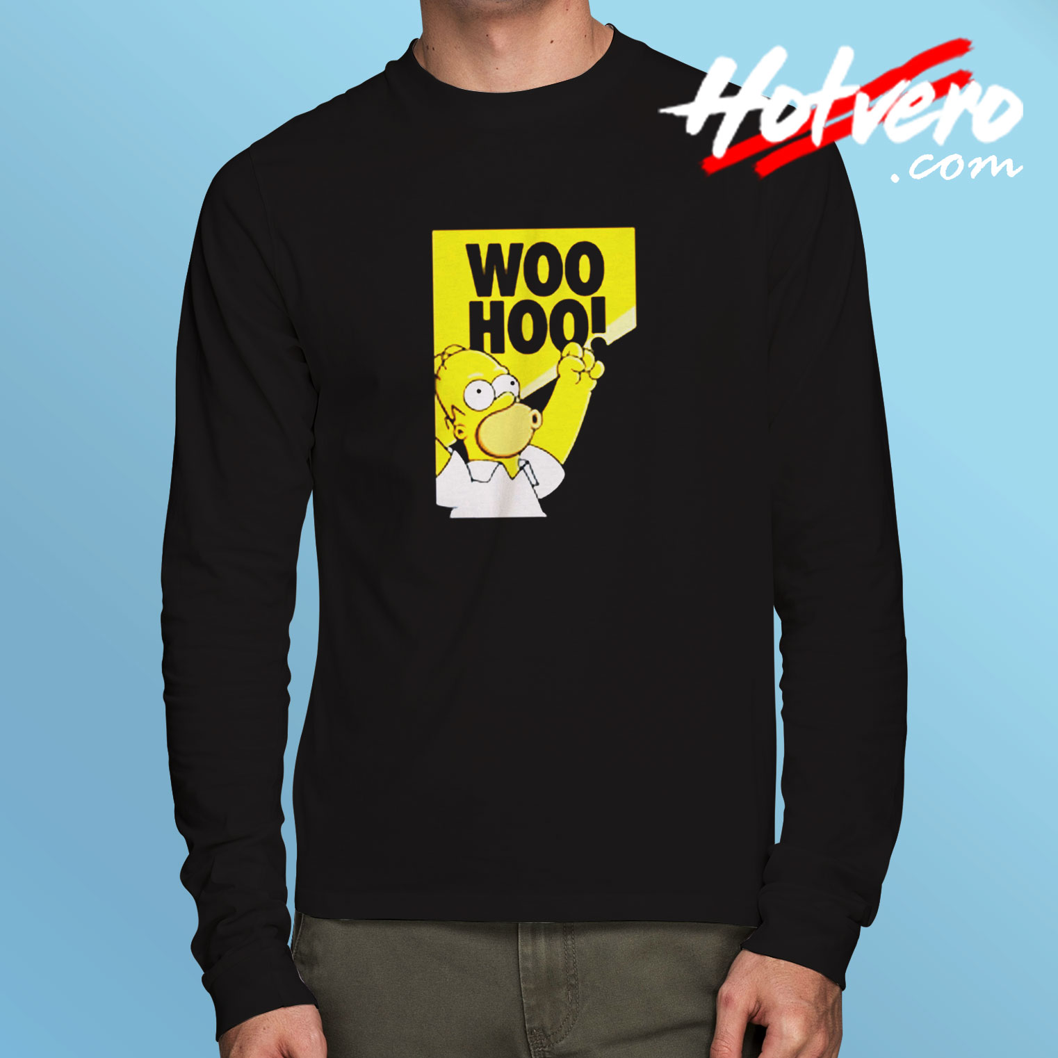Woooohooo Homer Simpson Long Sleeve T shirt