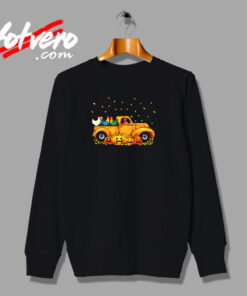 Yellow Car Truck Chickens And Pumpkins Halloween Urban Sweatshirt