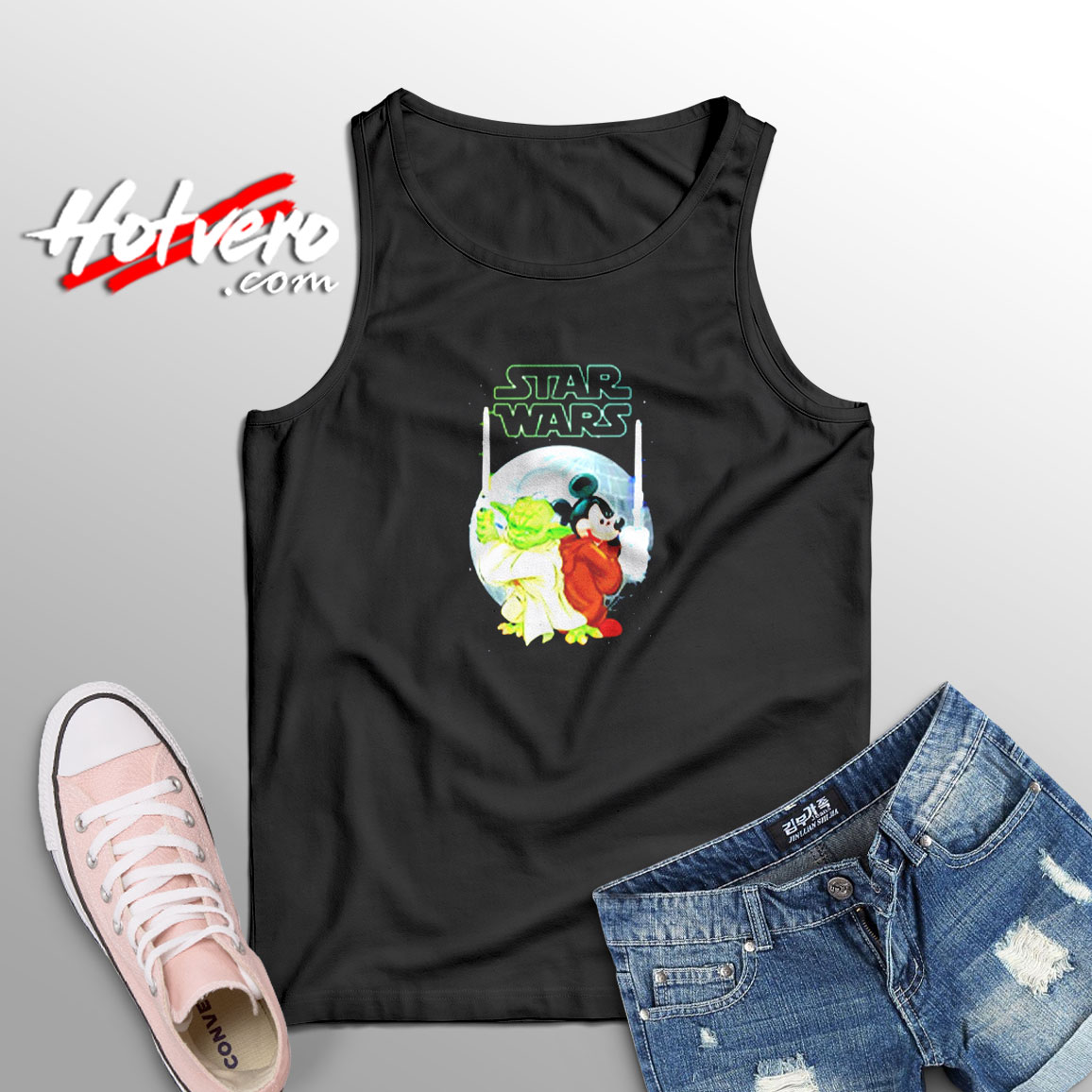 Yoda And Mickey Mouse Sw Christmas Aesthetic Sleeveless Shirt