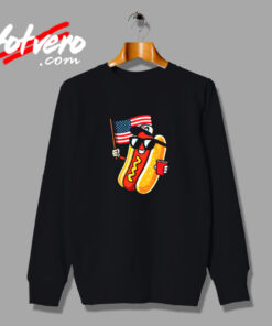 4th Of July Hotdog Funny Fourth Of July Patriotic Usa Flag Vintage Sweatshirt Design