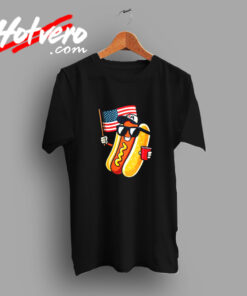 4th Of July Hotdog Funny Fourth Of July Patriotic Usa Flag Vintage T shirt