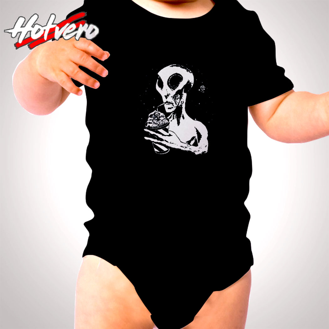 Alien Drinking Slushie T Shirt Cute Baby Clothes