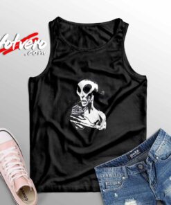 Alien Drinking Slushie T Shirt Sleeveless Shirt