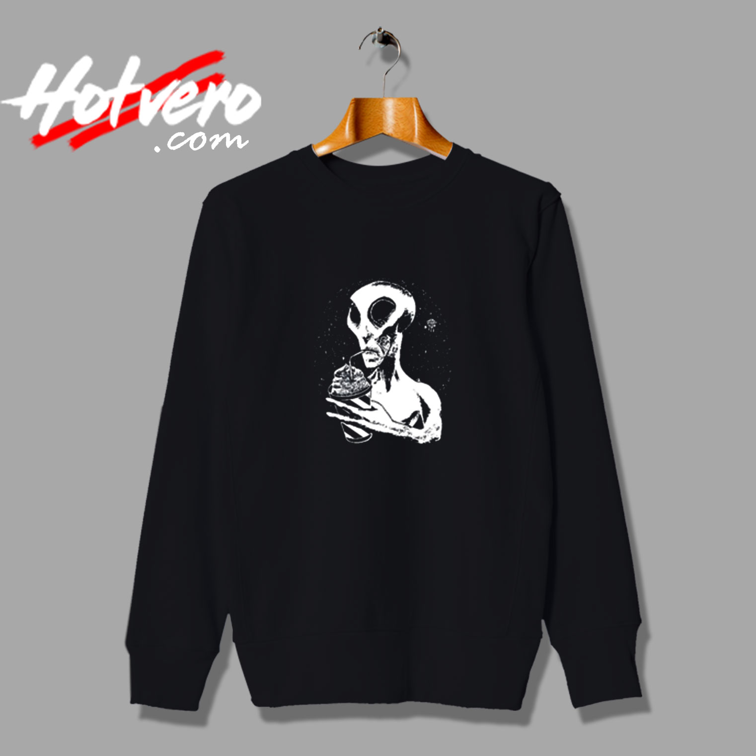 Alien Drinking Slushie T Shirt Vintage Sweatshirt Design