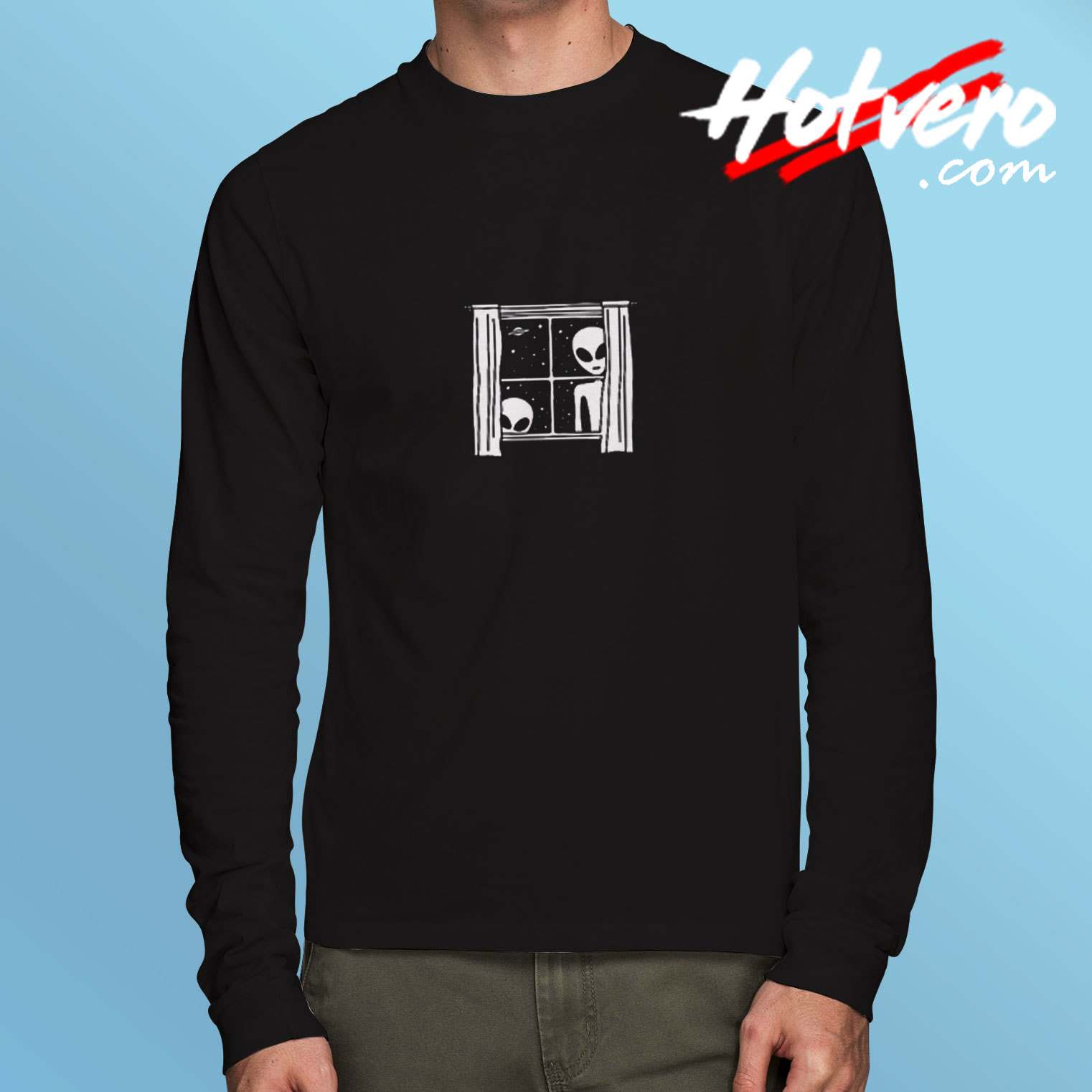 Alien In Window Long Sleeve Tshirt