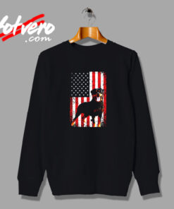 American Flag Rottweiler Dog Lover Funny 4th Of July Dog Vintage Sweatshirt Design