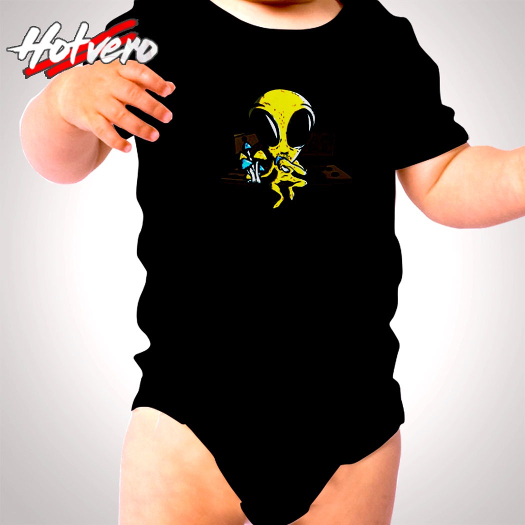 An Alien Eating Magic Mushrooms Lsd Cute Baby Clothes