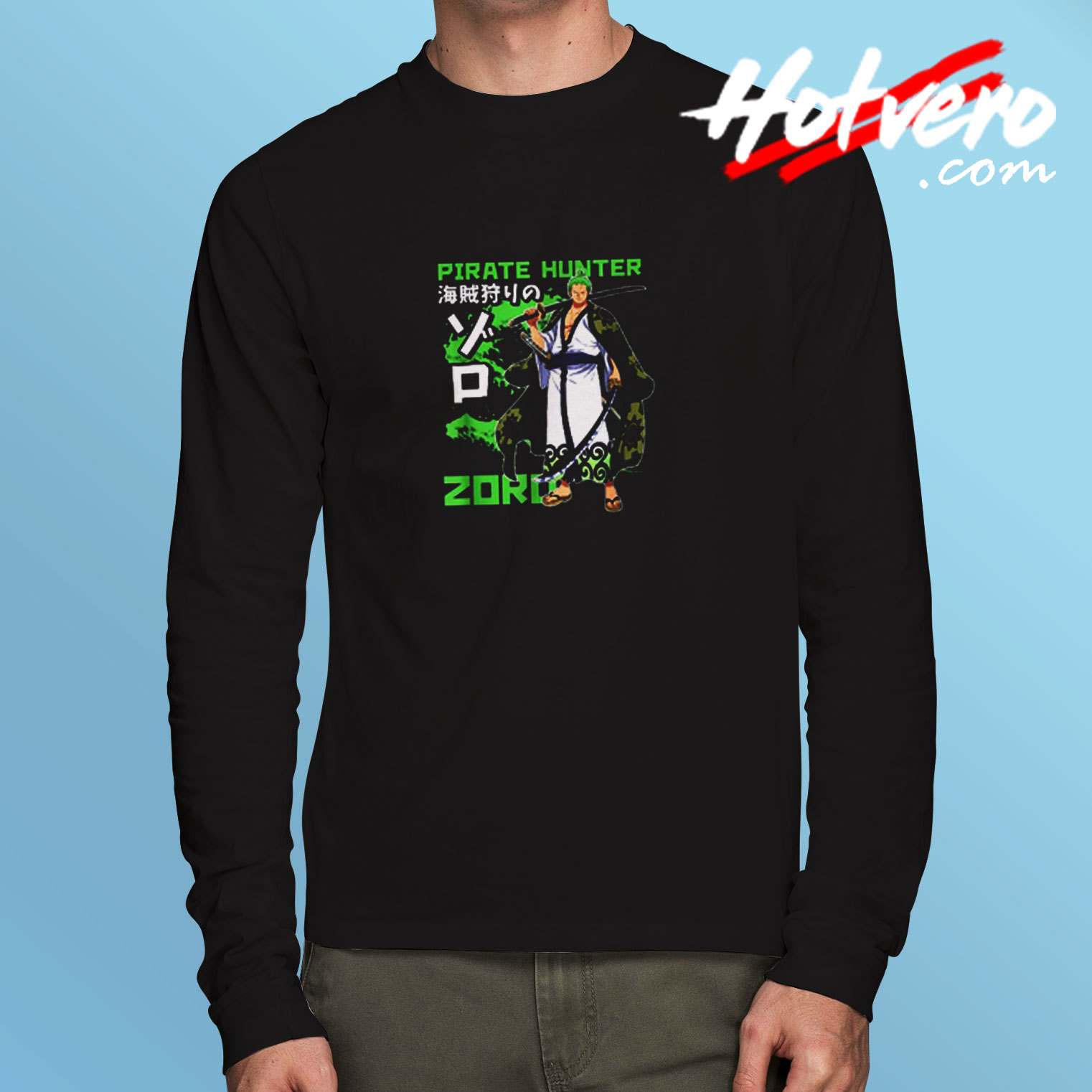 Anime Pirate Hunter Zoro Wano Long Sleeve Tshirt