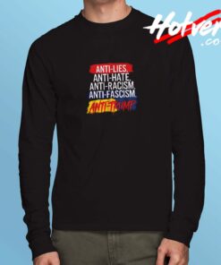 Anti Hate Lies Racism Fascism Resist Long Sleeve Tshirt